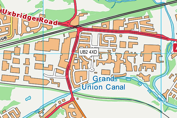 UB2 4XD map - OS VectorMap District (Ordnance Survey)
