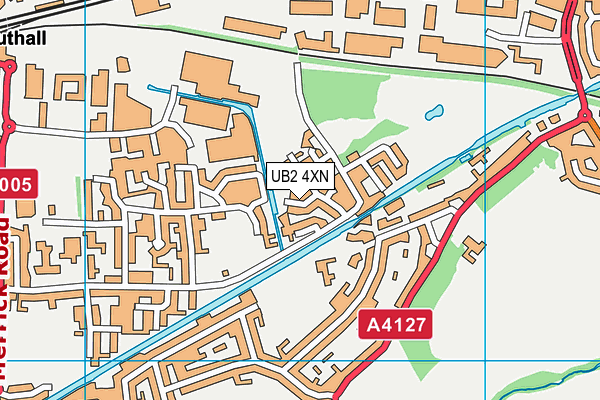 UB2 4XN map - OS VectorMap District (Ordnance Survey)