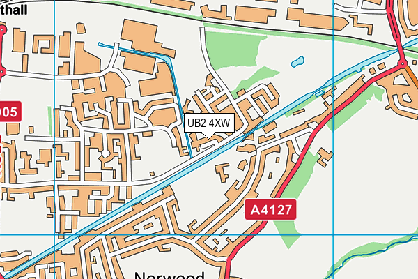 UB2 4XW map - OS VectorMap District (Ordnance Survey)