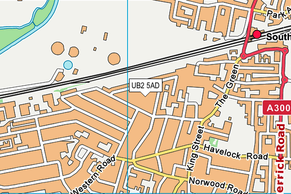 UB2 5AD map - OS VectorMap District (Ordnance Survey)