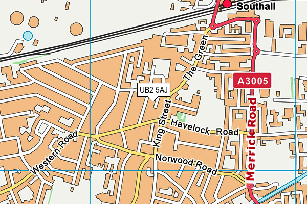 UB2 5AJ map - OS VectorMap District (Ordnance Survey)