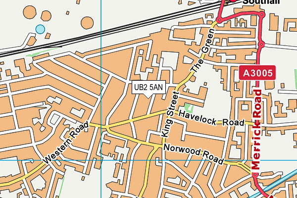 UB2 5AN map - OS VectorMap District (Ordnance Survey)
