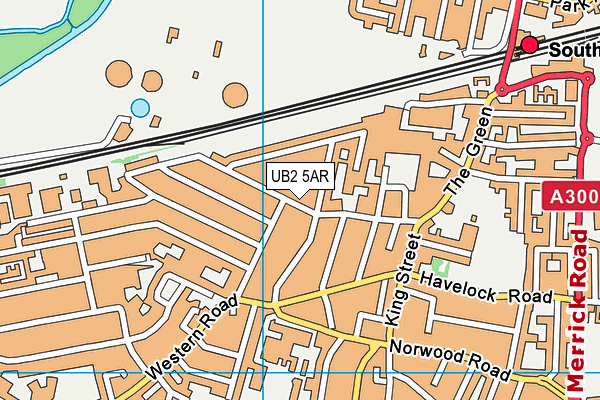 UB2 5AR map - OS VectorMap District (Ordnance Survey)