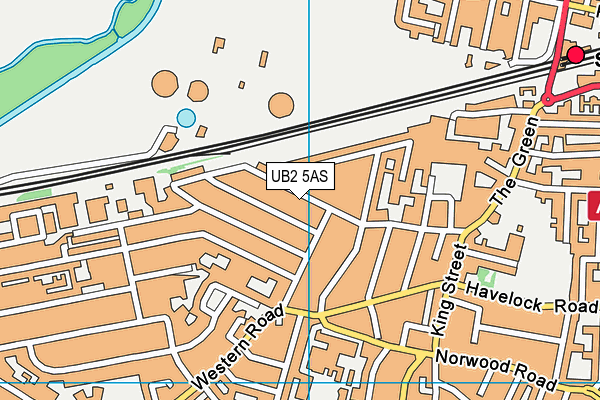 UB2 5AS map - OS VectorMap District (Ordnance Survey)