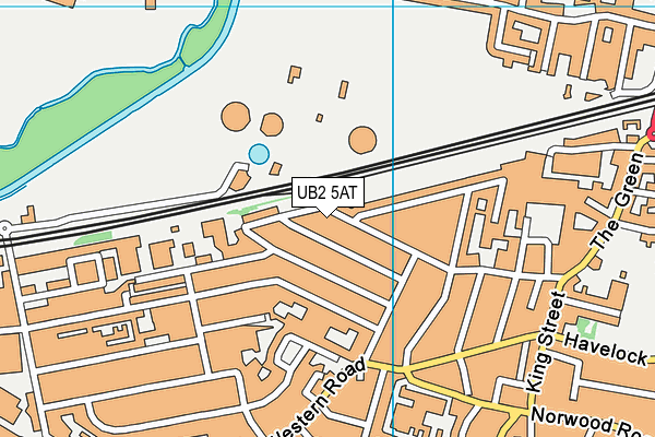 UB2 5AT map - OS VectorMap District (Ordnance Survey)