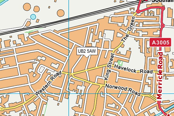UB2 5AW map - OS VectorMap District (Ordnance Survey)