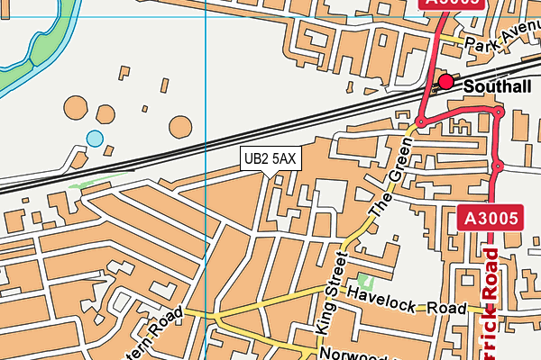 UB2 5AX map - OS VectorMap District (Ordnance Survey)