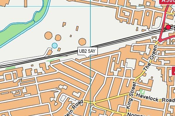 UB2 5AY map - OS VectorMap District (Ordnance Survey)