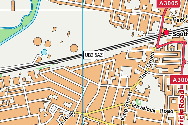 UB2 5AZ map - OS VectorMap District (Ordnance Survey)