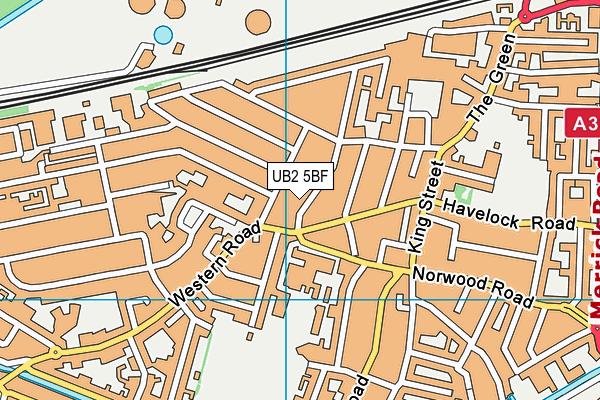 UB2 5BF map - OS VectorMap District (Ordnance Survey)