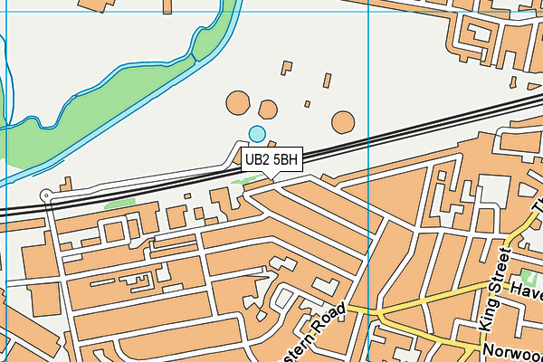 UB2 5BH map - OS VectorMap District (Ordnance Survey)