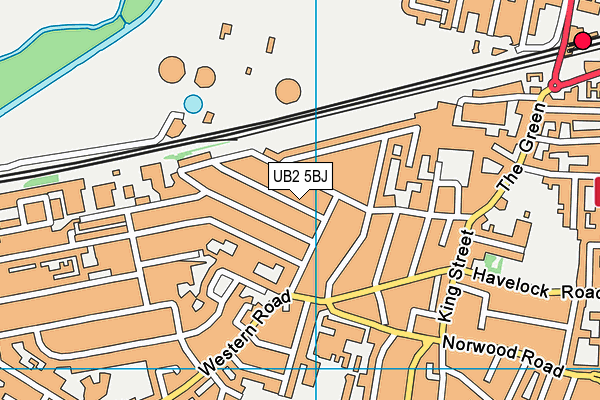 UB2 5BJ map - OS VectorMap District (Ordnance Survey)