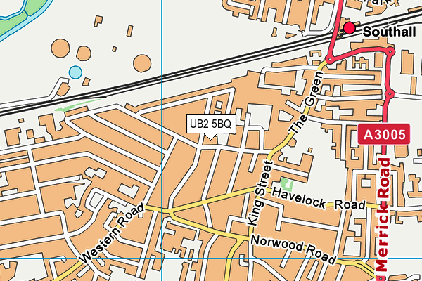 UB2 5BQ map - OS VectorMap District (Ordnance Survey)