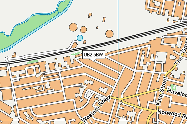 UB2 5BW map - OS VectorMap District (Ordnance Survey)