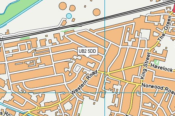 UB2 5DD map - OS VectorMap District (Ordnance Survey)