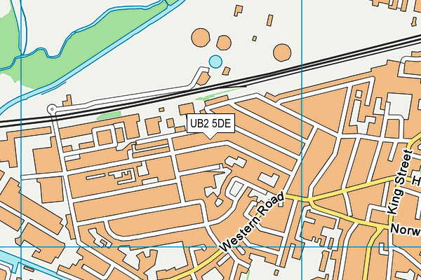 UB2 5DE map - OS VectorMap District (Ordnance Survey)