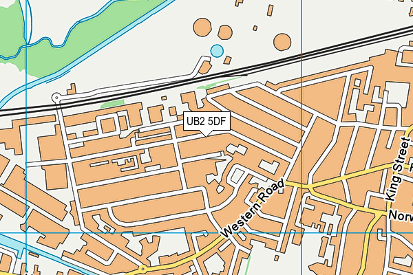 UB2 5DF map - OS VectorMap District (Ordnance Survey)
