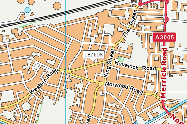 UB2 5DS map - OS VectorMap District (Ordnance Survey)