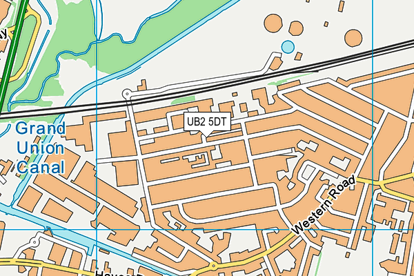 UB2 5DT map - OS VectorMap District (Ordnance Survey)