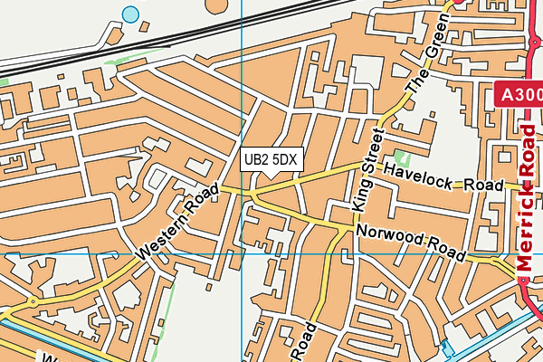 UB2 5DX map - OS VectorMap District (Ordnance Survey)