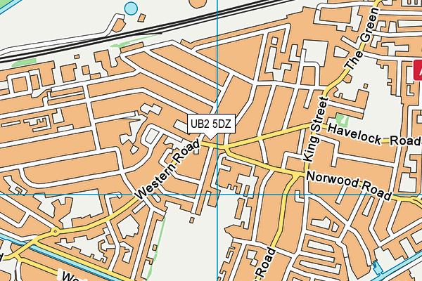 UB2 5DZ map - OS VectorMap District (Ordnance Survey)