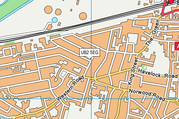 UB2 5EG map - OS VectorMap District (Ordnance Survey)