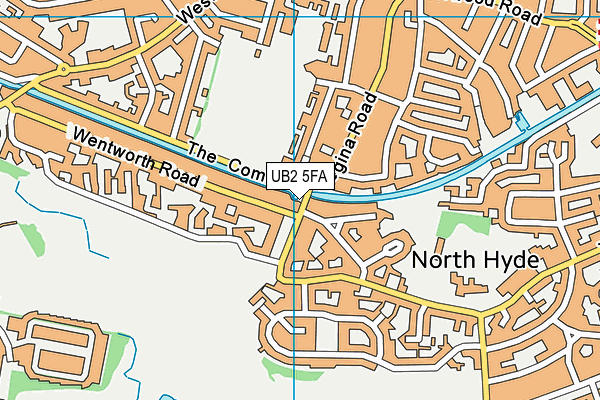 UB2 5FA map - OS VectorMap District (Ordnance Survey)