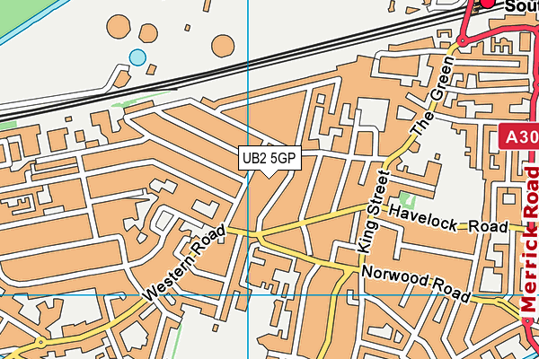 UB2 5GP map - OS VectorMap District (Ordnance Survey)