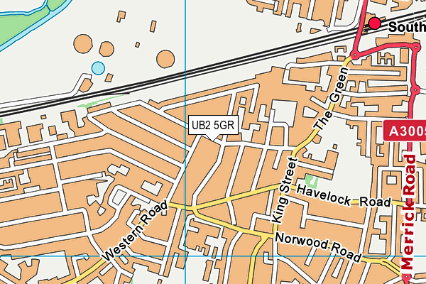 UB2 5GR map - OS VectorMap District (Ordnance Survey)