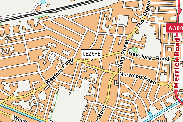 UB2 5HE map - OS VectorMap District (Ordnance Survey)