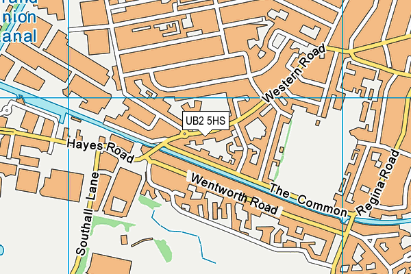 UB2 5HS map - OS VectorMap District (Ordnance Survey)