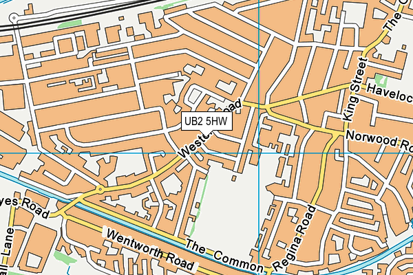 UB2 5HW map - OS VectorMap District (Ordnance Survey)