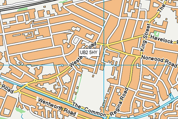 UB2 5HY map - OS VectorMap District (Ordnance Survey)