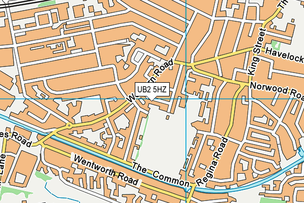 UB2 5HZ map - OS VectorMap District (Ordnance Survey)