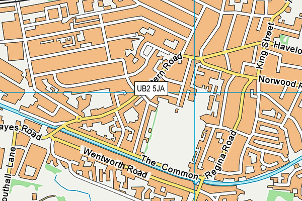UB2 5JA map - OS VectorMap District (Ordnance Survey)