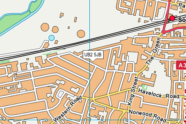 UB2 5JB map - OS VectorMap District (Ordnance Survey)