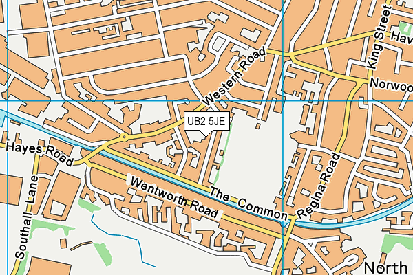 UB2 5JE map - OS VectorMap District (Ordnance Survey)