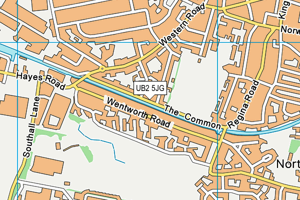 UB2 5JG map - OS VectorMap District (Ordnance Survey)