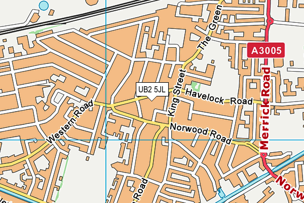 UB2 5JL map - OS VectorMap District (Ordnance Survey)