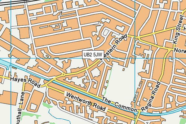UB2 5JW map - OS VectorMap District (Ordnance Survey)