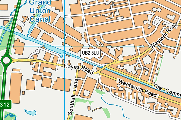 UB2 5LU map - OS VectorMap District (Ordnance Survey)