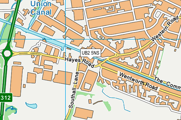 UB2 5NS map - OS VectorMap District (Ordnance Survey)