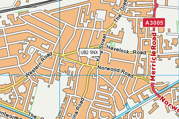 UB2 5NX map - OS VectorMap District (Ordnance Survey)
