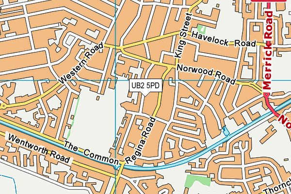 UB2 5PD map - OS VectorMap District (Ordnance Survey)