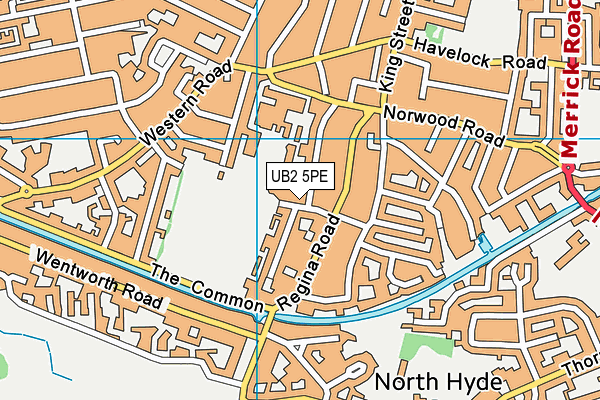 Southall Recreation Ground map (UB2 5PE) - OS VectorMap District (Ordnance Survey)