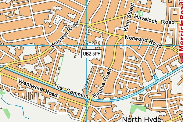 Greenfields Nursery School and Children's Centre map (UB2 5PF) - OS VectorMap District (Ordnance Survey)