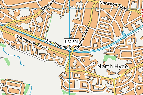 Southall Recreation Ground (Closed) map (UB2 5PJ) - OS VectorMap District (Ordnance Survey)