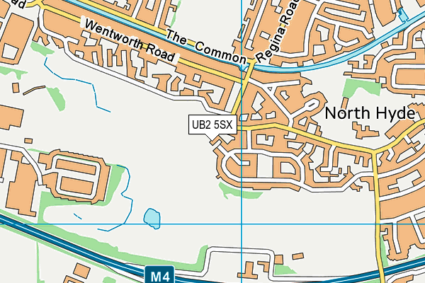 UB2 5SX map - OS VectorMap District (Ordnance Survey)