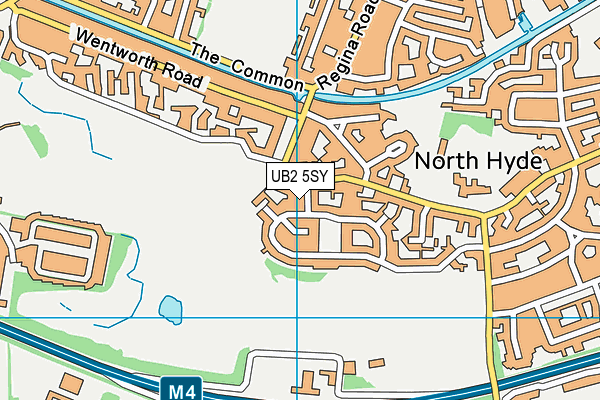 UB2 5SY map - OS VectorMap District (Ordnance Survey)