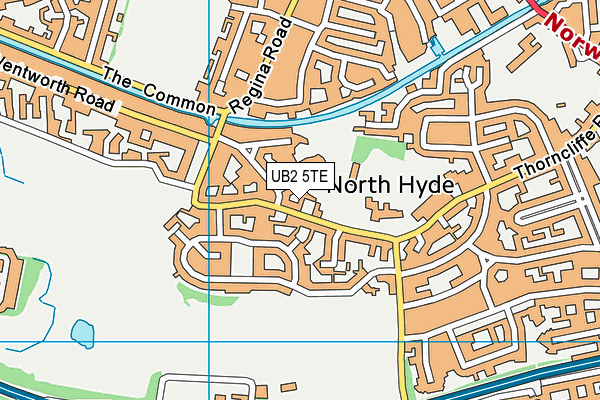 UB2 5TE map - OS VectorMap District (Ordnance Survey)